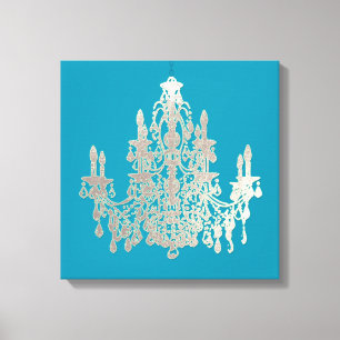 DIY Background/Faux Silver Chandelier Canvas Print