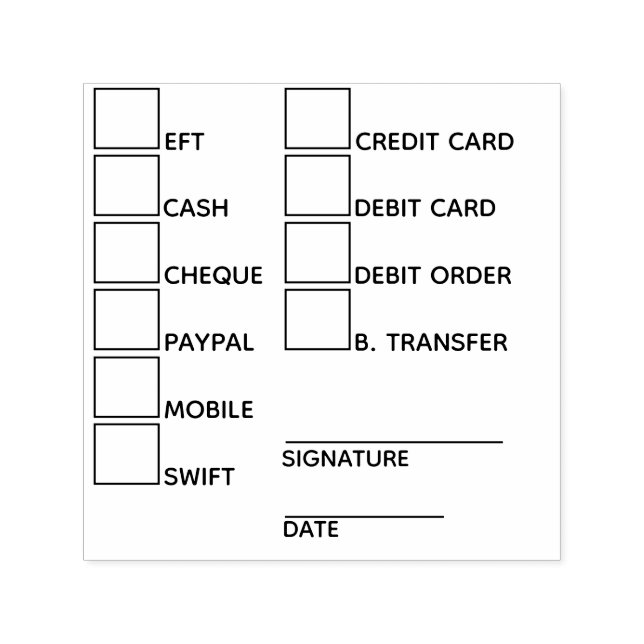 DIY Banking payment methods business office admin Self-inking Stamp (Design)