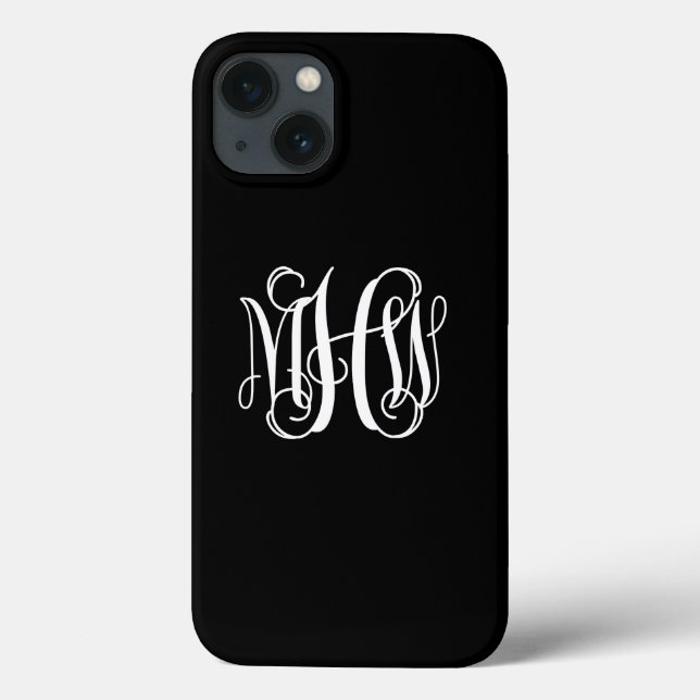 DIY BG  3 Initials Interlocking Vine Monogram Font Case-Mate iPhone Case (Back)