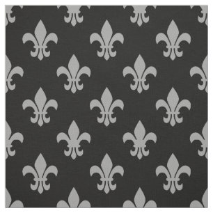 DIY BG Color, Dk Gray Fleur De Lis Sz6 Black Fabric