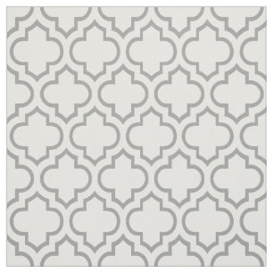 DIY BG Color, Dk Gray Moroccan Quatrefoil #6 Wht Fabric