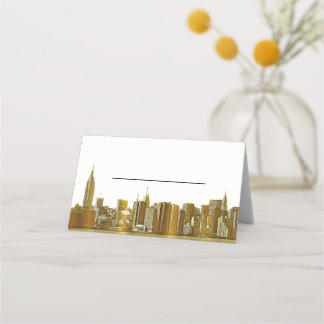 DIY BG NYC Skyline Blue Silhouette Escort Cards
