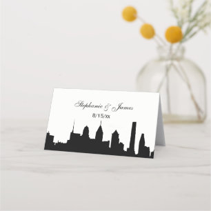 DIY BG Philadelphi Skyline Silhouette Escort Cards