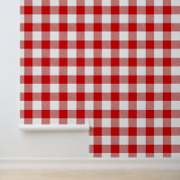 DIY Bkgrnd Colour Buffalo Check Plaid #1 White Red
