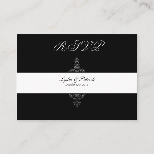 DIY Black and Gold RSVP Card (Front)