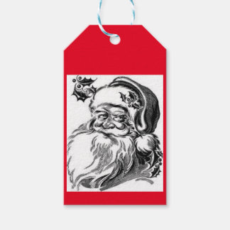 DIY BLACK AND WHITE SANTA Gift Tag