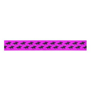 DIY Black Race Horses on Any Colour Grosgrain Ribbon