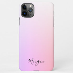 DIY Black Script Name, Pink & Lavender Ombre iPhone 11Pro Max Case