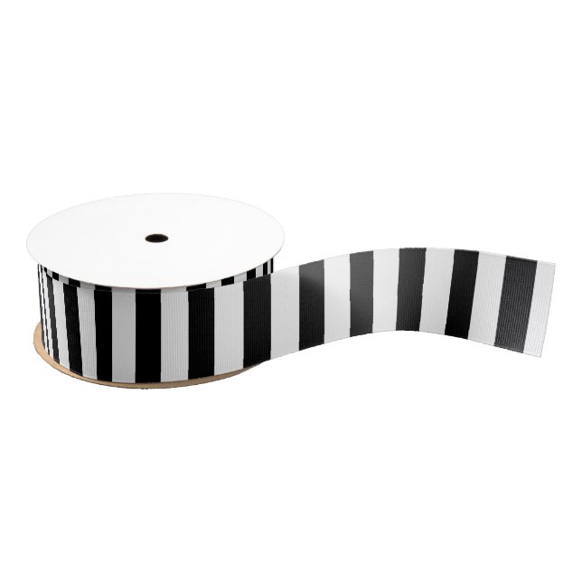 DIY Black + White Stripes You Choose Background 8 Grosgrain Ribbon (Spool)