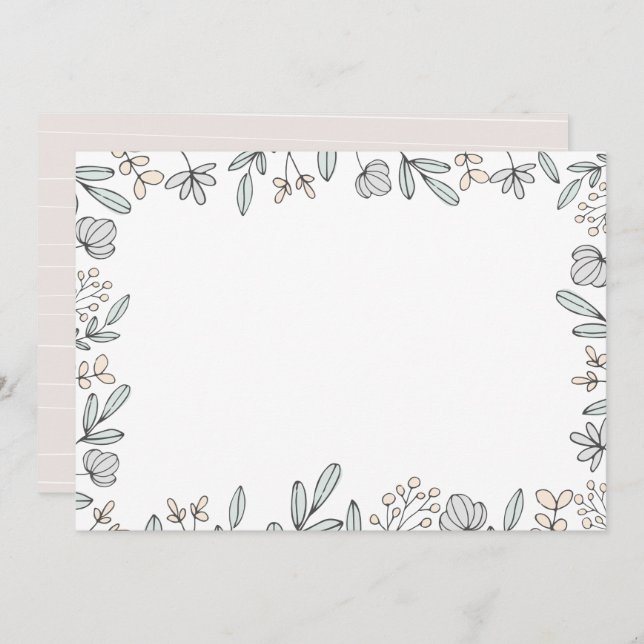 DIY Blank Delicate Floral Design Invitation (Front/Back)