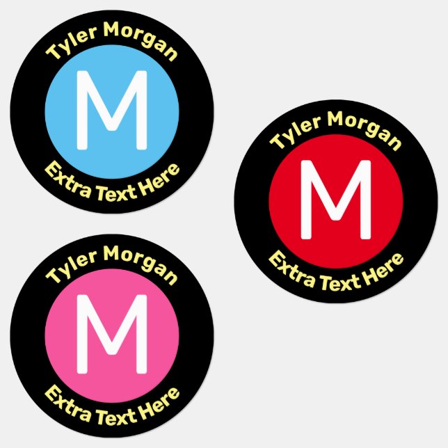 DIY Child's Name & Monogram on Colourful Circles (Group)