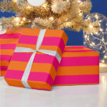 DIY Color 2” Preppy Stripe Raspberry Pink Orange  Wrapping Paper<br><div class="desc">Large 2 inch Stripes Pattern - DIY Choose Your On Colors for Stripe AND Background,  initial colors: Orange Stripe,  Raspberry Pink Background ===========

 You can customize this with your own text and / or images to make this your own unique one-of-a-kind design.</div>