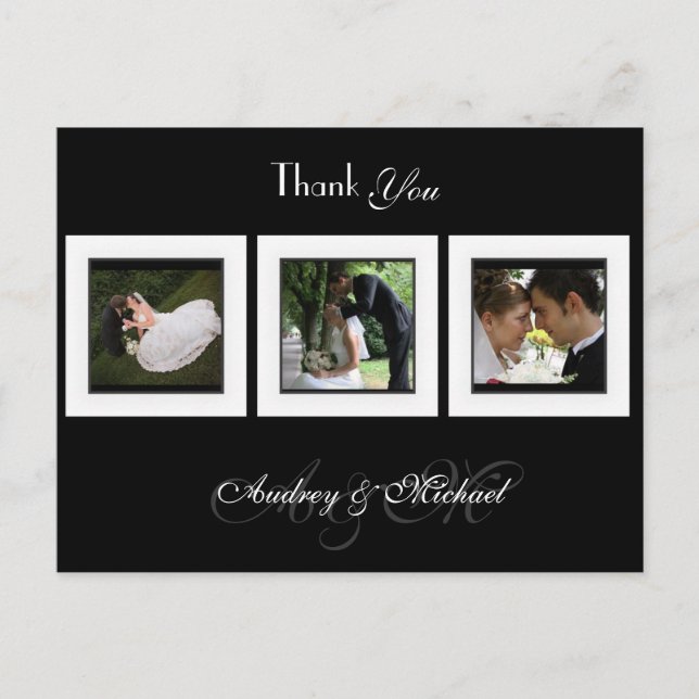 DIY COLOR/WEDDING PHOTOS THANK YOU POSTCARD (Front)