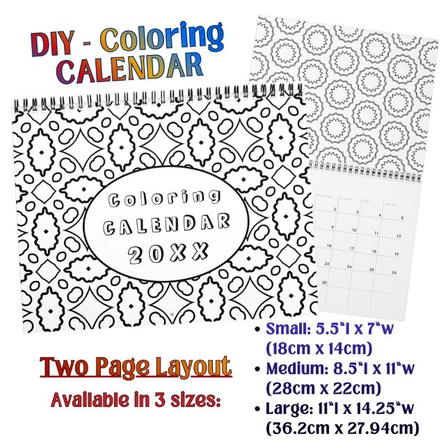 DIY Coloring Pattern custom Outline Art -  Calendar (Creator Uploaded)