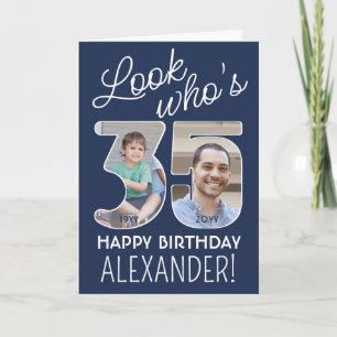 DIY Colors • Look Who's 35 Happy Birthday 2 Photo Card
