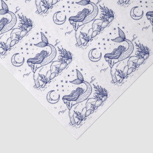 DIY Colors Sultry Mermaid Lying on Rocks Moon Blue Tissue Paper