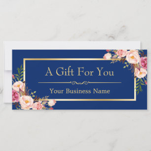 DIY Colour   Floral Gold Gift Certificate Card