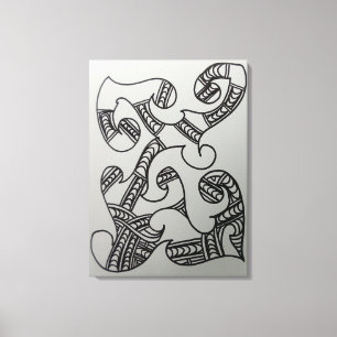 DIY Colour It Yourself Maori Motif  Canvas Print