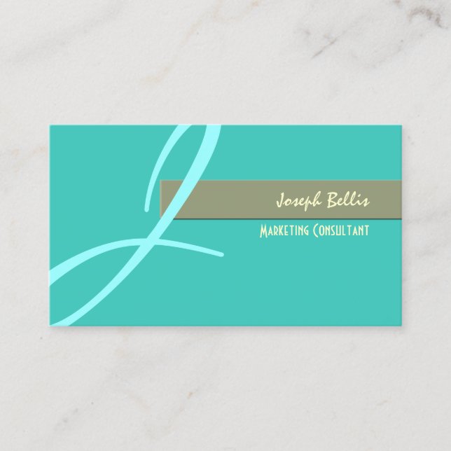 DIY Colour, Monogram Duo Tone Business Card (Front)