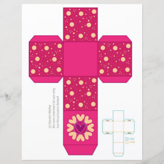 DIY-colourful trendy heart and dot box Template