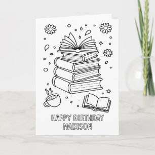 DIY colouring folded books birthday card