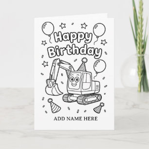 DIY colouring folded construction birthday card