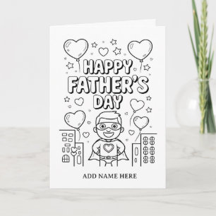 DIY colouring folded fathers day birthday card
