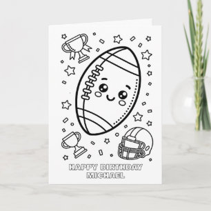 DIY colouring folded football birthday card