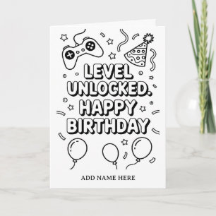 DIY colouring folded game birthday card