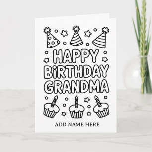 DIY colouring folded grandma birthday card