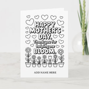 DIY colouring folded mothers day birthday card