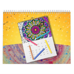 DIY Colouring Mandala Outline Art Calendar