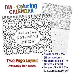 DIY Colouring Pattern custom Outline Art Calendar