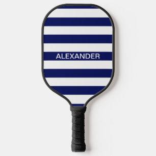 DIY Colours Blue White Stripes Name Monogram S Pickleball Paddle