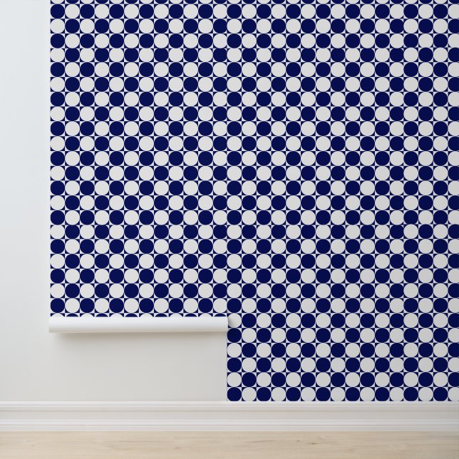 DIY Colours Circle in Square #2 Blue White Wallpaper (Application)