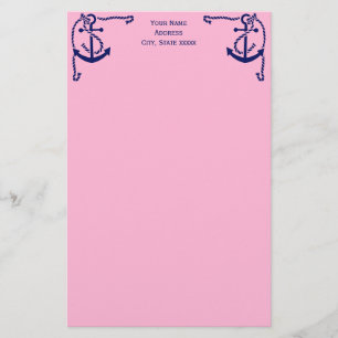 DIY Colours Corner Anchor with Rope Navy Pink Stationery
