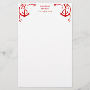 DIY Colours Corner Anchor with Rope Red White Stationery