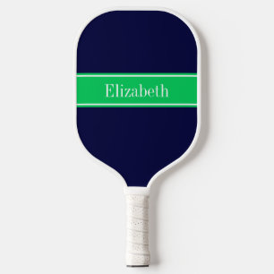 DIY Colours Emerald Green Ribbon Navy BG S Pickleball Paddle