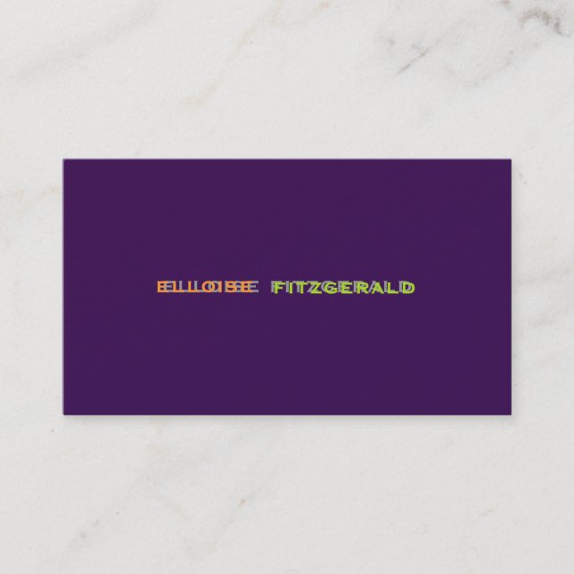 DIY colours+fonts business card (Front)