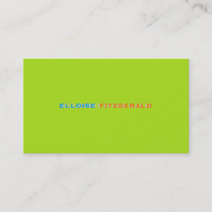 DIY colours+fonts business card/neon lime Card