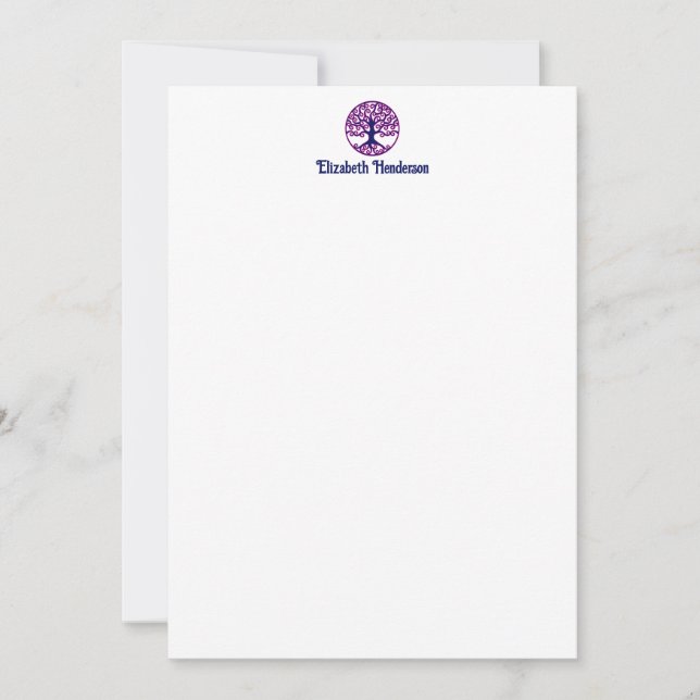 DIY Colours Framed Curly Tree of Life Blue Hot Pin Thank You Card (Front)