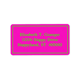 DIY Colours Framed Shocking Pink Lime Green Label