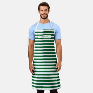 DIY Colours Horiz Stripe Green White Apron