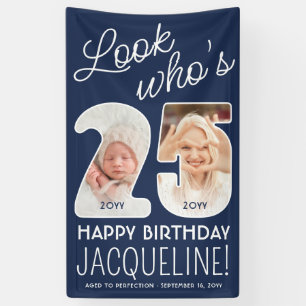 DIY Colours • Look Who's 25 Birthday Party 2 Photo Banner