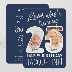 DIY Colours • Look Who's 25 Birthday Party 2 Photo Invitation