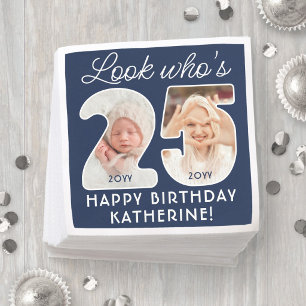 DIY Colours • Look Who's 25 Birthday Party 2 Photo Napkin