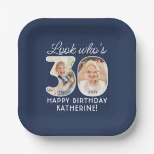 DIY Colours • Look Who's 30 Birthday Party 2 Photo Paper Plate