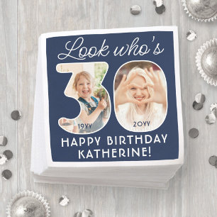 DIY Colours • Look Who's 30 Birthday Party 4 Photo Napkin