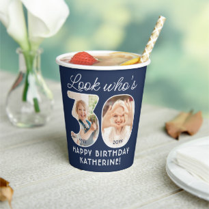 DIY Colours • Look Who's 30 Birthday Party 4 Photo Paper Cups