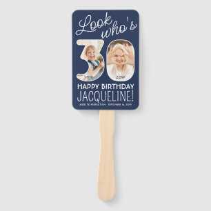 DIY Colours • Look Who's 30 Happy Birthday 4 Photo Hand Fan